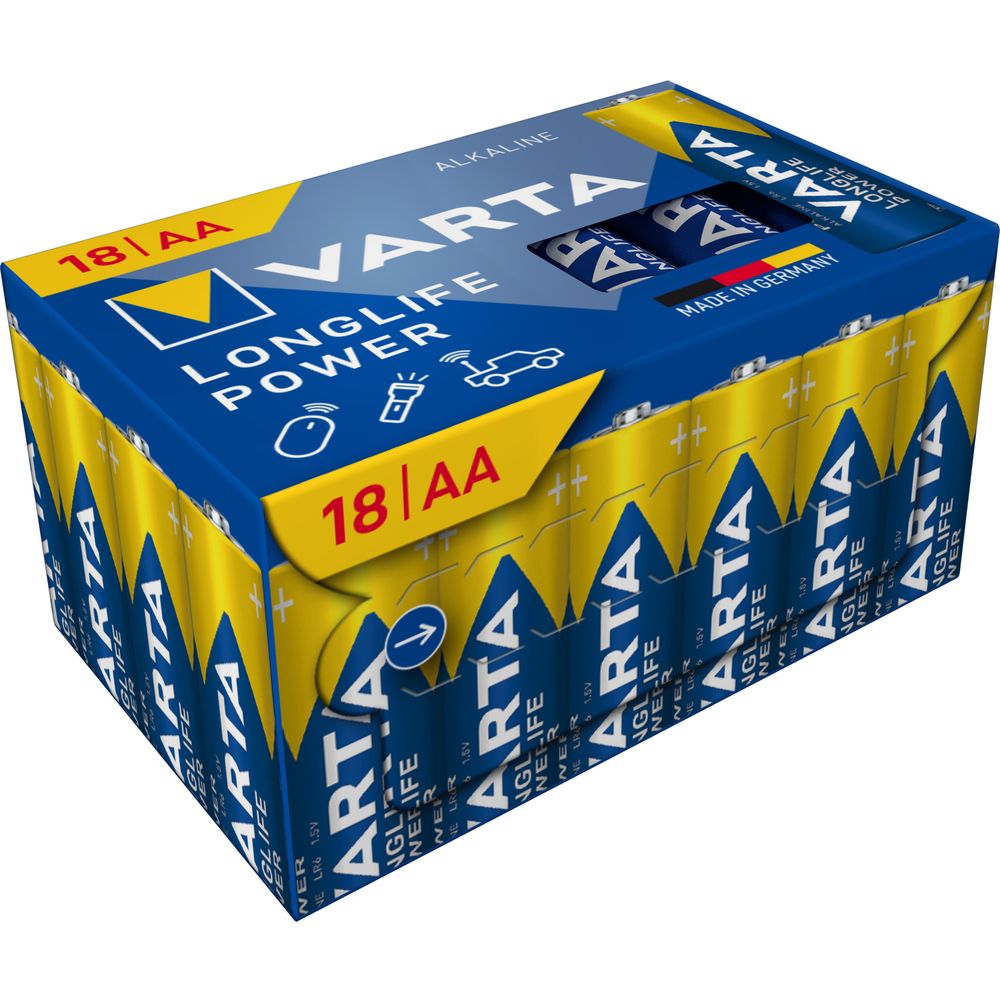 Varta Longlife Power baterija LR06, AA, 1,5V 18 kom slika 2