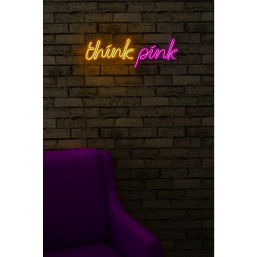 Wallity Ukrasna plastična LED rasvjeta, Think Pink - Yellow slika 12