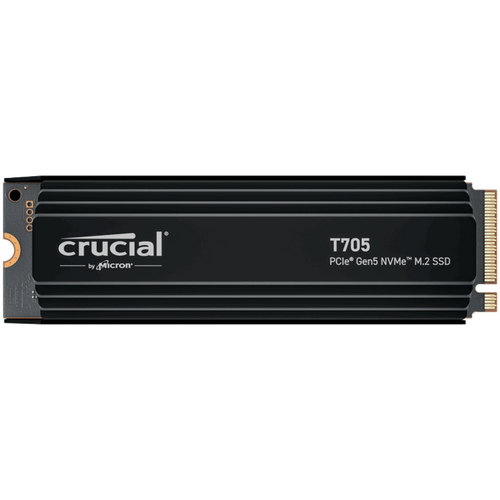 Crucial T705 1TB PCIe Gen5 NVMe M.2 SSD with heatsink slika 1