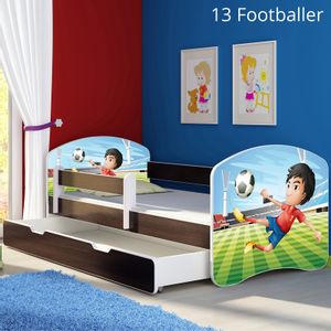 Dječji krevet ACMA s motivom, bočna wenge + ladica 180x80 cm 13-footballer
