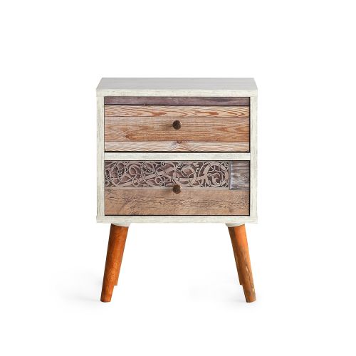 Hanah Home Malmo White Walnut Noćni Stočić slika 4