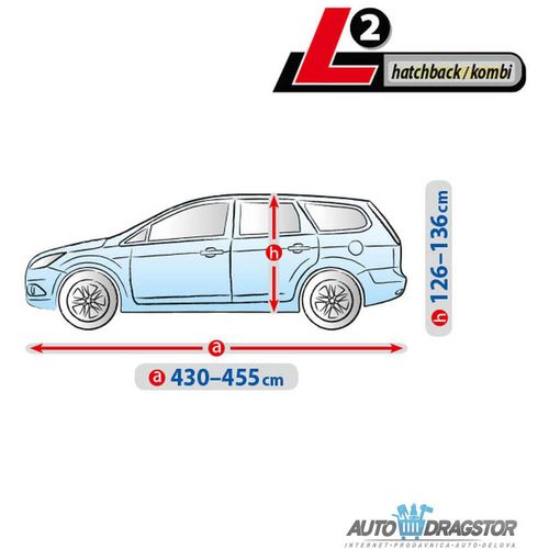 CERADA ZA AUTOMOBIL L2 HATCHBACK/KOMBI D 430-455/Š 126-136/V 148CM VODONEPROPUSNA slika 3