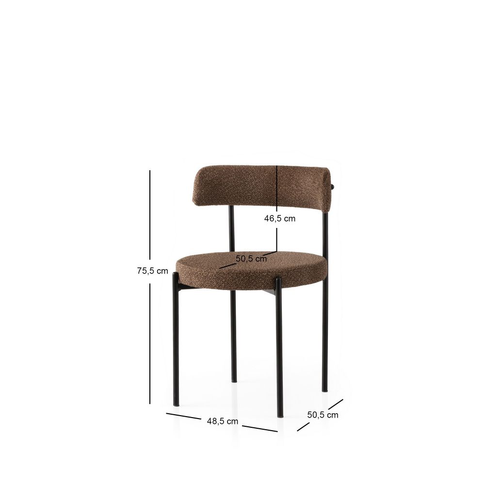Gını - 4019 V2 Crni i Braon Set Stolica (2 Komada) slika 4