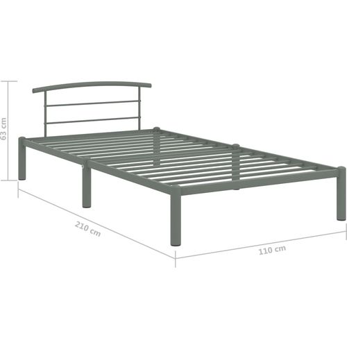 Okvir za krevet sivi metalni 100 x 200 cm slika 22