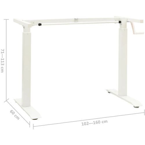 Podesivi okvir za radni stol s ručicom za rad stojeći bijeli slika 21