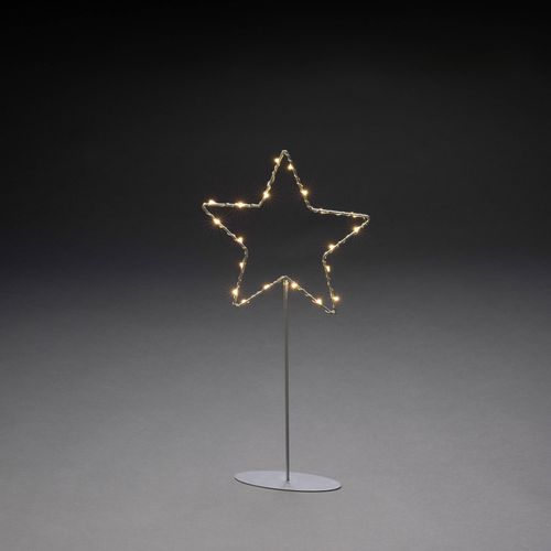 Konstsmide 1218-993 LED božićna zvijezda  jantar LED srebrna (mat)  s postoljem, s prekidačem, timer slika 4