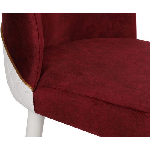 Woody Fashion Set stolica (2 komada), Bordo crvena Bijela boja, Nova 782 slika 6