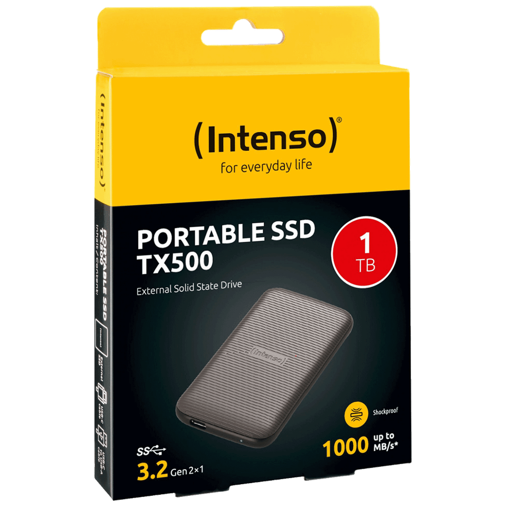 (Intenso) Eksterni SSD, kapacitet 1TB, USB 3.2 - External SSD TX500 1TB slika 1