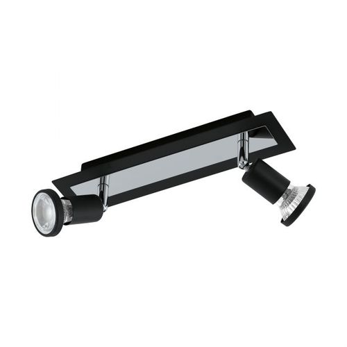 Eglo Sarria spot/2, led, gu10, 2x5w, 2x400lm, hrom/crna  slika 1