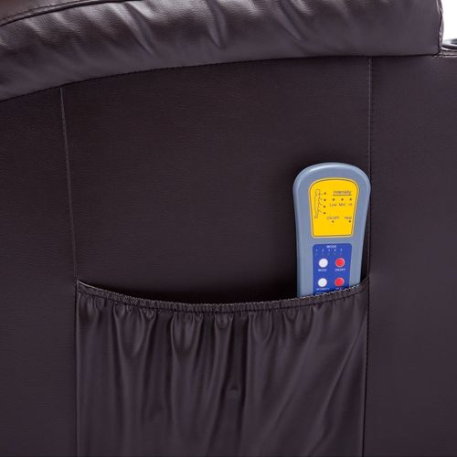 Električna ljuljajuća fotelja za masažu od umjetne kože smeđa slika 29