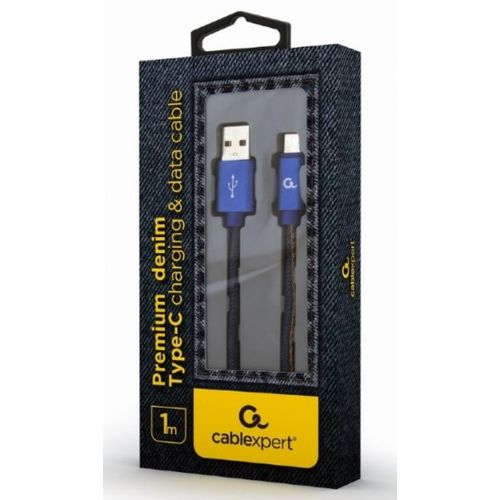CC-USB2J-AMCM-1M-BL Gembird Premium jeans (denim) Type-C USB cable with metal connectors, 1m, blue slika 2
