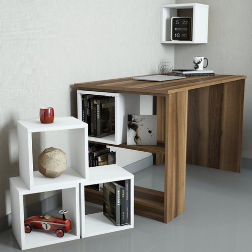 Woody Fashion Studijski stol, Box - Walnut, White slika 2