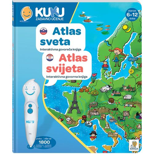 Interaktivna knjiga Kuku - Atlas svijeta (bez olovke)  slika 1