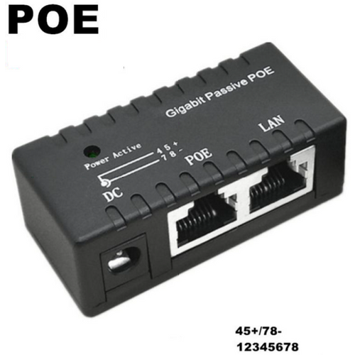 POE-INJ-4811 Gembird 48V/1A 130W, 1000mbps Passive POE injector od 5~48V, konektor 5.5x2.1mm slika 1