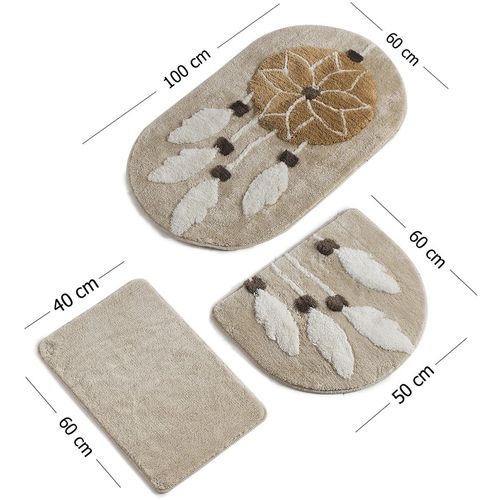 Rüya - Brown Multicolor Bathmat Set (3 Pieces) slika 4