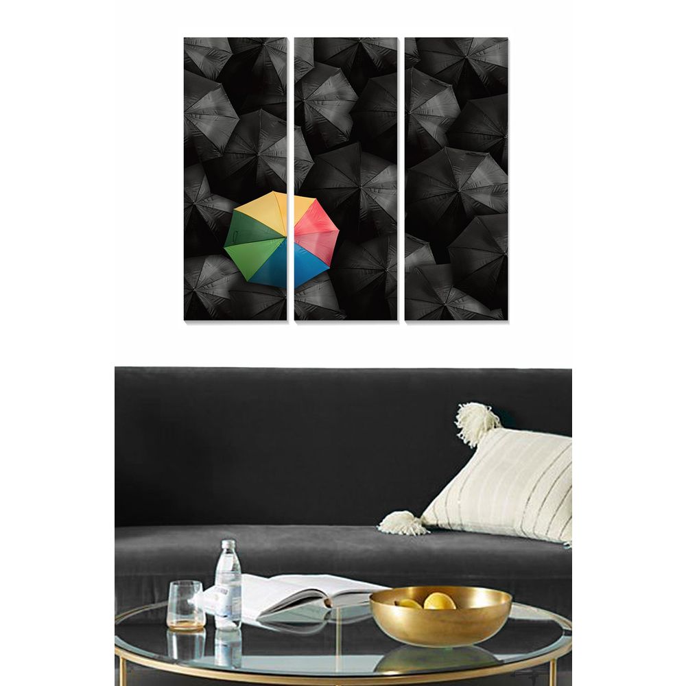 Dekorativna Slika od MDF-a u Više Boja (Set od 3 Komada) - MDF107394707 slika 1