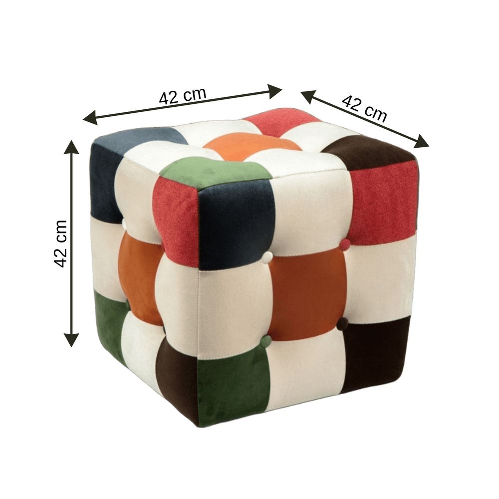 Pouffe Patchwork - Višenamjenski i Stilski slika 4