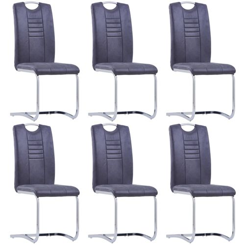 Konzolne blagovaonske stolice sive 6 kom umjetna brušena koža slika 29