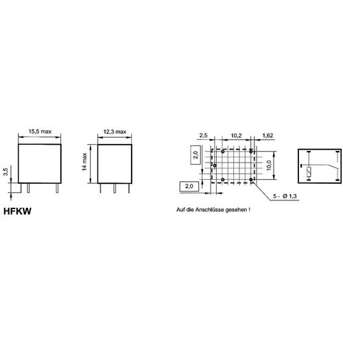 Hongfa HFKW/012-1Z W automobilski relej 12 V/DC 10 A 1 prebacivanje slika 2