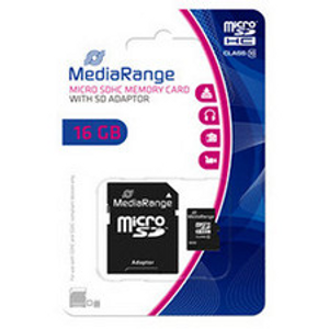 MEDIARANGE Mem. kartica microsdhc 16gb mediarange + sd adapter c10 mr958