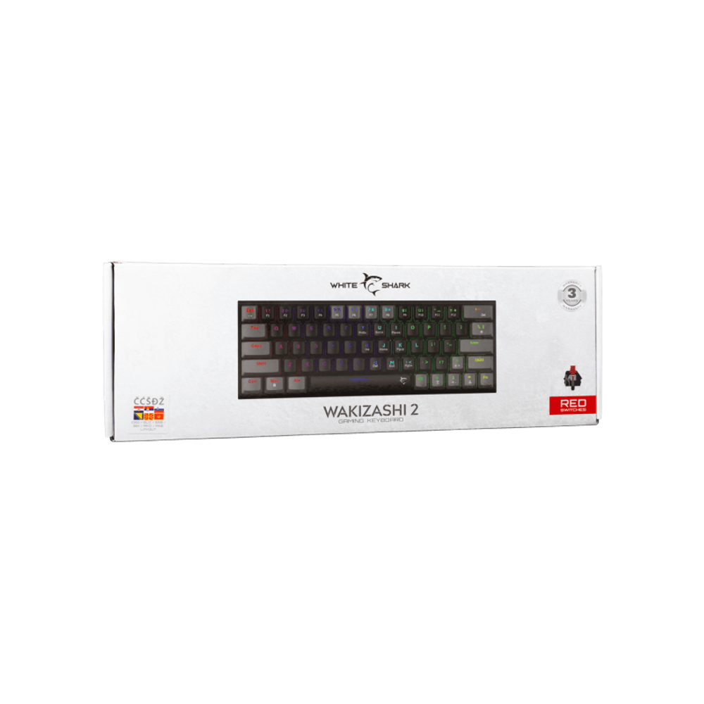 WHITE SHARK Tastatura GK-002112V2 WAKIZASHI-2 / HR, crveni prekidači slika 7