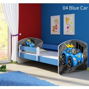 Dječji krevet ACMA s motivom, bočna plava 140x70 cm - 04 Blue Car