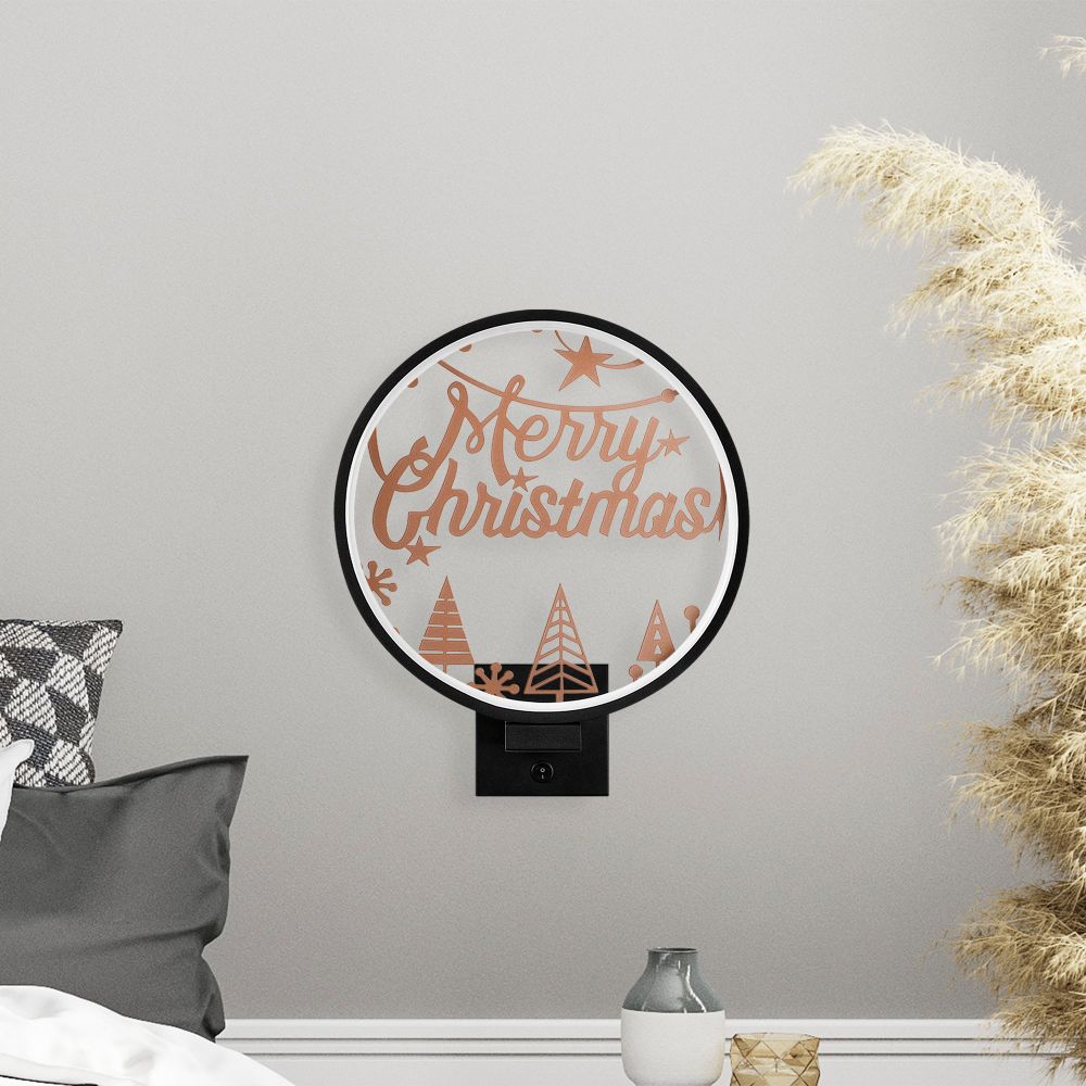 Crna bakarna zidna lampa XMAS20 slika 2