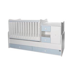 LORELLI MiniMAX Modularni krevetić 4in1 s Mehanizmom Ljuljanja White/Baby Blue 190x72 cm 