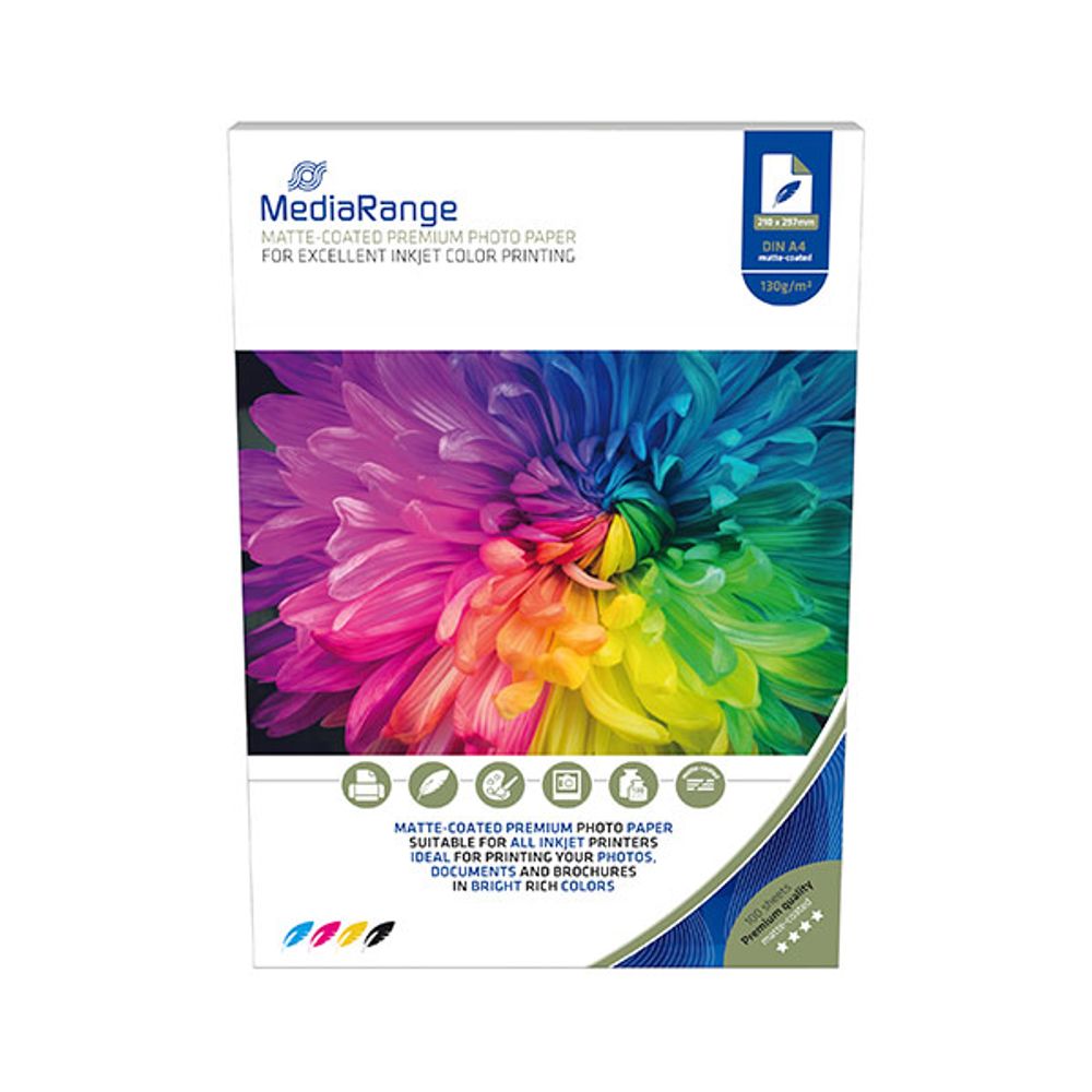 MediaRange FOTO PAPIR A4 100kom 130g MAT za InkJet pisače , MRINK101 slika 1