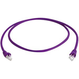 Telegärtner L00000A0237 RJ45 mrežni kabel, Patch kabel cat 6a S/FTP 0.25 m ljubičasta UL certificiran, vatrostalan, sa zaštitom za nosić, UL certificiran 1 St.