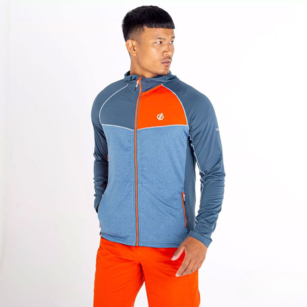 Dare2B Muški duks sa kapuljačom Contend Core, Stellar Blue/Burnt Salmon slika 3