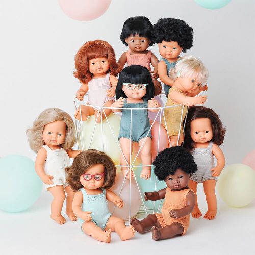 Miniland lutka curly black hair 38cm Colourful slika 4