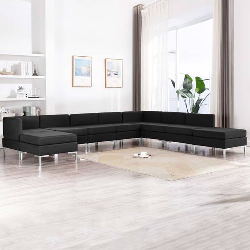 9-dijelni set sofa od tkanine crni slika 15