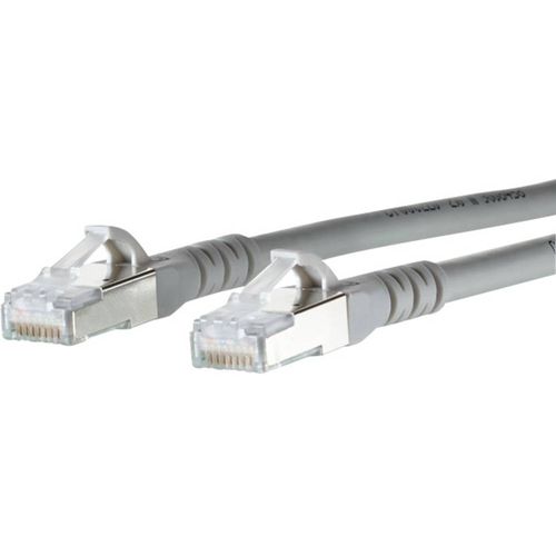 Metz Connect 1308455033-E RJ45 mrežni kabel, Patch kabel cat 6a S/FTP 5.00 m siva sa zaštitom za nosić 1 St. slika 1