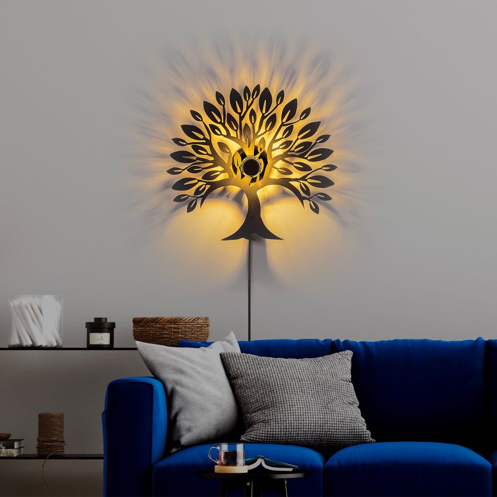 Zidna lampa 'Heart Tree V2' u crnoj boji slika 3