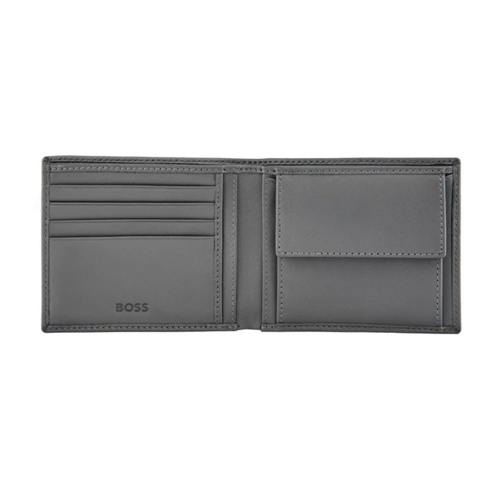 Hugo Boss novčanik Double B Saffiano HLM526H, sivi slika 3