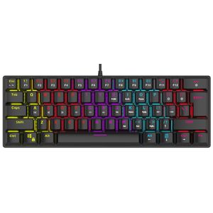 Rampage plower k60 black us layout wrist support blue switch gaming keyboard