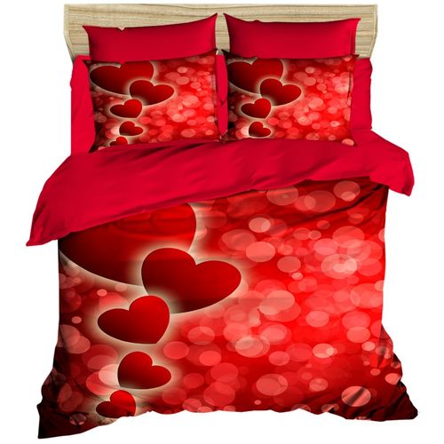 182 Red Double Quilt Cover Set slika 1