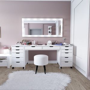 Duru 1600-55 Matte White Make-Up Table