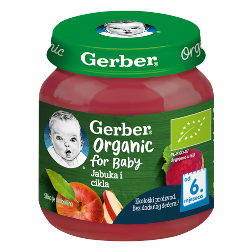 Gerber Organic for Baby Kašica jabuka i cikla 125g slika 1