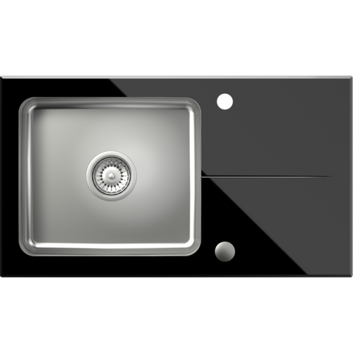 Quadron sudoper HUGH 111 crno staklo/čelik  slika 1
