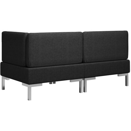 2-dijelni set sofa od tkanine crni slika 5