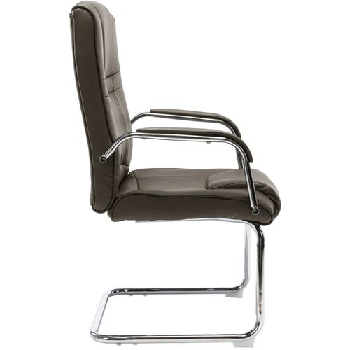 Konzolna uredska stolica od umjetne kože siva slika 25