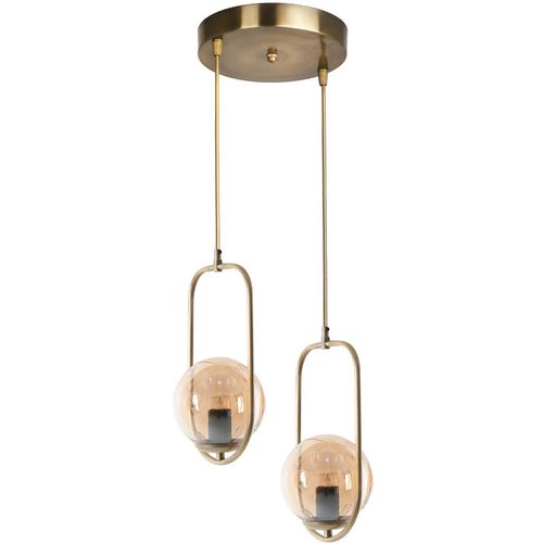 Ahu 2 Li Tepsili Bal Camlı Eskitme Sarkıt Copper Chandelier slika 2