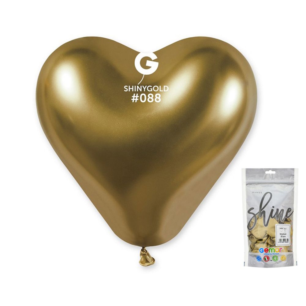 CRB12-88-25 Balon Srce Zlato 30cm, 25kom slika 3