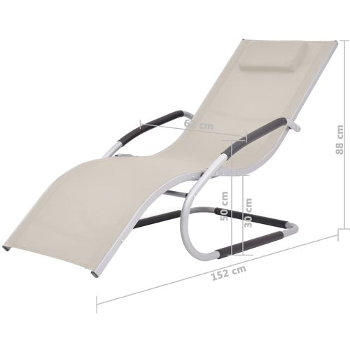 Ležaljka za sunčanje s jastukom od aluminija i tekstilena krem slika 15