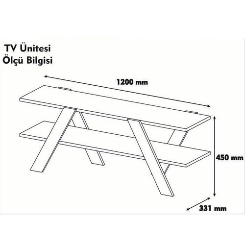 Basic - 146 WhiteWalnut TV Stand slika 5