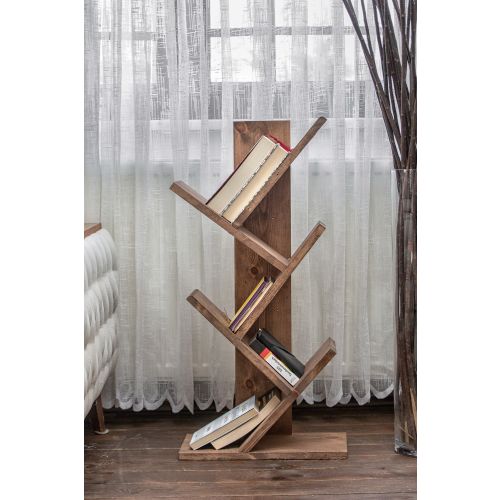 Woody Fashion Polica za knjige, Cemo - Wooden Walnut slika 4