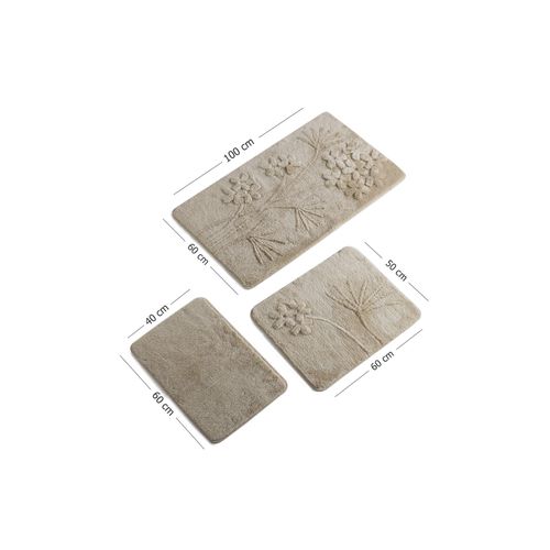 Orkide - Beige Beige Bathmat Set (3 Pieces) slika 3