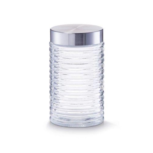 Zeller Doza staklena, grooved, 1100 ml, inox poklopac slika 1